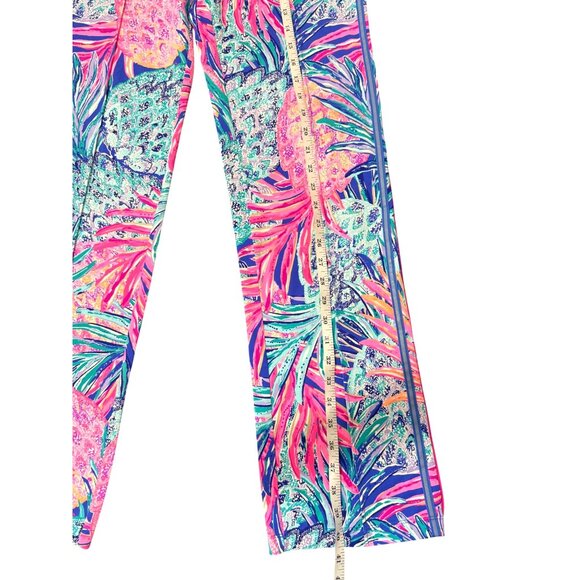 Lilly Pulitzer Luxletic Corso Pant UPF 50+ Borealis Blue Tropic Down Low Size S - Picture 6 of 8